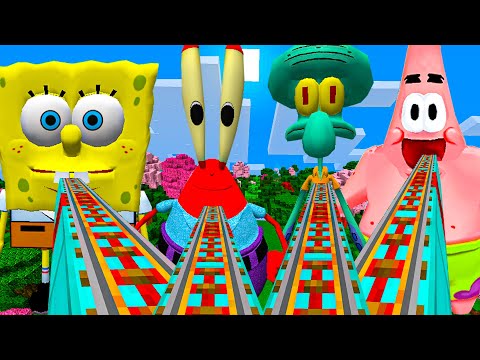 I Found new SECRET TUNNELS of PAW PATROL SPONGEBOB SQUIDWARD MR CRABS PATRICK in Minecraft !