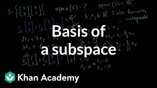 Linear Algebra: Basis of a Subspace