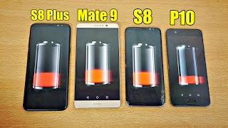 Samsung Galaxy S8 Plus vs Huawei Mate 9 vs Huawei P10 vs Galaxy S8 - Battery Drain Test! (4K)
