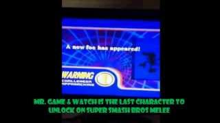 How to Unlock Mr. Game and Watch (Super Smash Bros Melee)