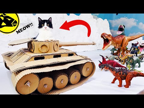 Cat in Tank vs. Dinosaurs