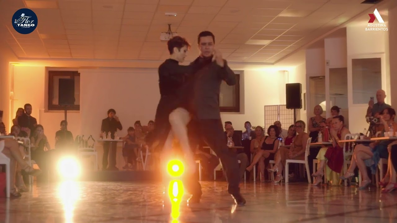 MIRIAM  LARICI y LEONARDO BARRIONUEVO (3/3) bailando en Flor de Tango Festival.