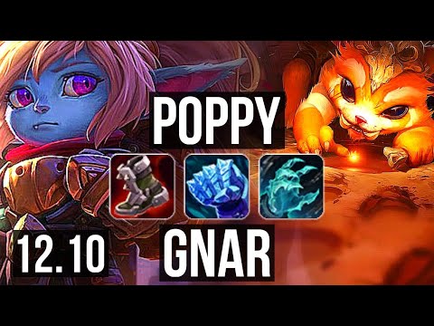 POPPY vs GNAR (TOP) | 9/0/3, 1.8M mastery, Legendary, 400+ games | EUW Challenger | 12.10