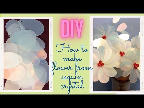 How to make sequin crystal flower at home| DIY sequin crystal flower| handmade flower makin ideas