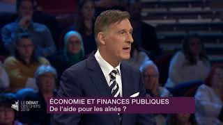 Maxime Bernier answers a question about financial help for seniors