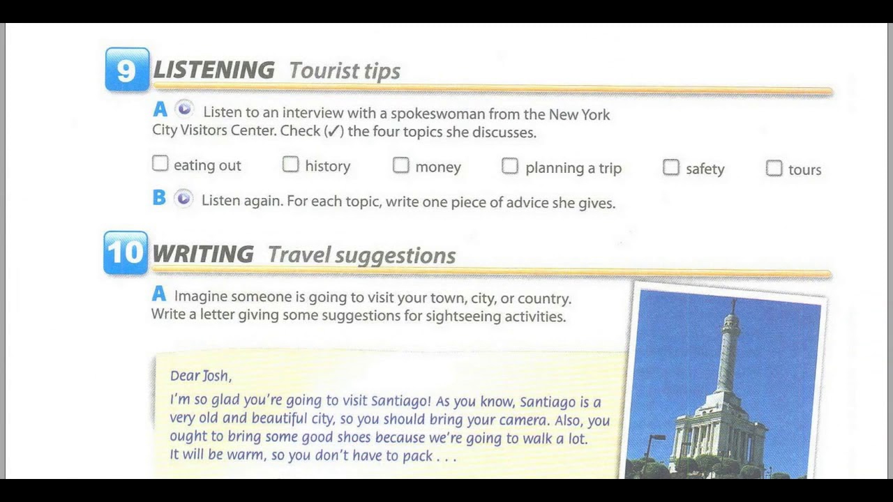 Unit 5- Listening; Listening: Tourist Tips