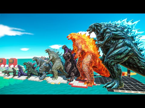 EVOLUTION of GODZILLA EARTH Size Comparison VS SHIMO + King Ghidorah + Mechagodzilla - ARBS