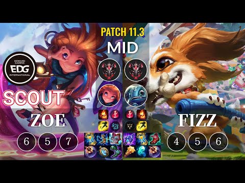 EDG Scout Zoe vs Fizz Mid - KR Patch 11.3