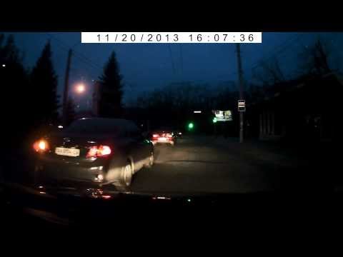 Автомобильный видеорегистратор Digital DCR-400 - Пример съемки. Темное время суток.