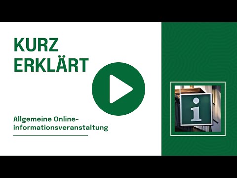 Allgemeine Onlineinformationsveranstaltung für das Fernstudium