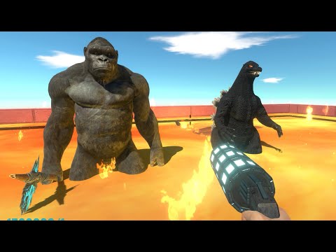I Dropped Both Godzilla And King Kong Into a Lava Pool - Animal Revolt Battle Simulator