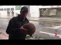 Reporter sees how far he can throw basketball into Hurricane Irma winds
