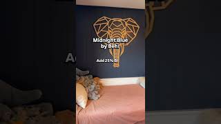 Color in the can vs color on the wall. Midnight blue +25% black by Behr #diy #paint