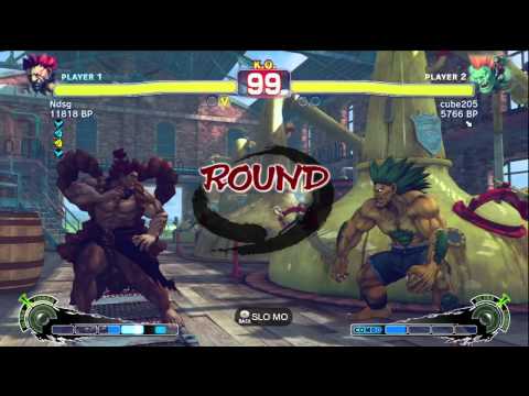 Fujino [Akuma] vs cube205 [Blanka] SSF4 Japanese Online Ranked Matches - TRUE-HD