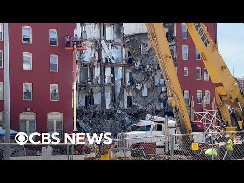 Search efforts continue for three men missing after Iowa building collapse