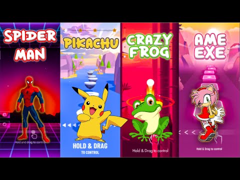 Spider man VS Pikachu VS Crazy Frog VS Amy exe