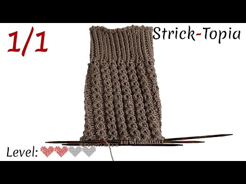 Kaffeebohnenmuster in Runden stricken leicht gemacht - Video 1/1