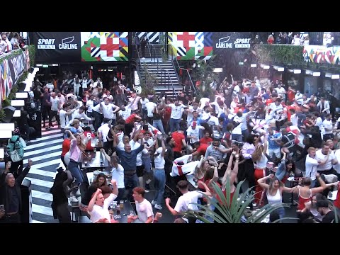 England Fans Go Wild For Equalising Goal At BOXPARK Croydon