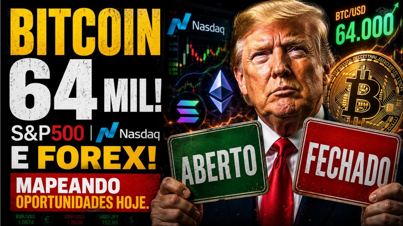 TRADING AO VIVO: BITCOIN, NASDAQ E SP500 SEM DIREÇÃO! ORMUZ ABERTO OU FECHADO?