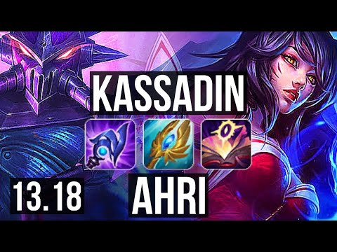 KASSADIN vs AHRI (MID) | 13/1/5, Rank 7 Kassadin, Legendary | NA Challenger | 13.18