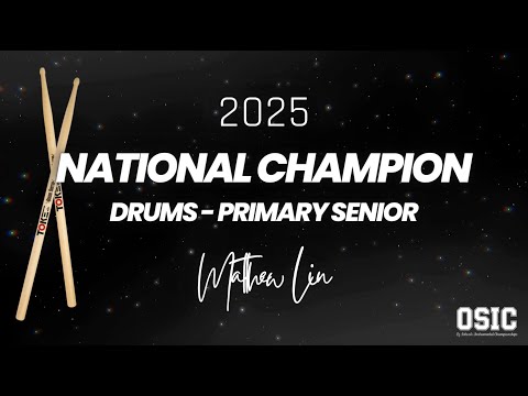 Matthew Lin performs Spur of the Moment (by Dave Weckl) to win the 2025 National Drums Final!