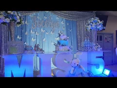 decoración para quinceañera, decoracion 15 años, decoración azul y plata