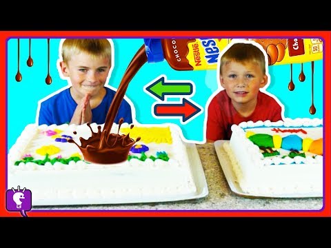 CHOCOLATE Syrup CAKE SWITCH UP CHALLENGE! HobbyBear VS HobbyFrog with HobbyKidsTV
