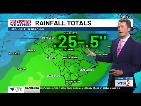 Much warmer today with rain chances lingering into the upcoming weekend