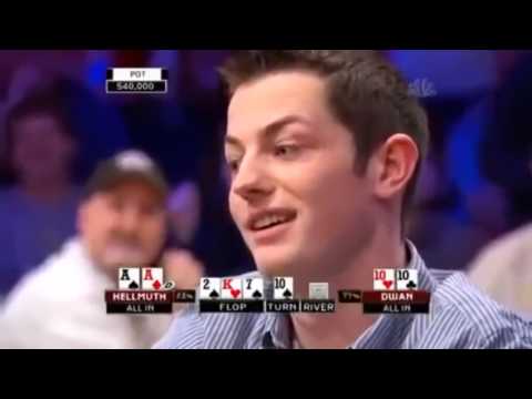 Tom Dwan Bad Beats Phil Hellmuth with AA and Phil gets angry