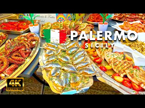 Palermo’s Street Food Paradise [4K] 🇮🇹 ITALY 🇮🇹 Walking Through Palermo – The Heart of Sicily
