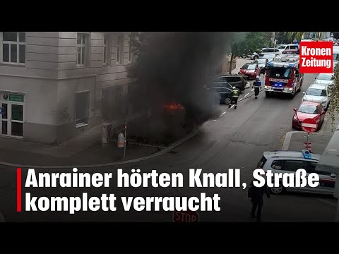 Auto-Explosion in Wien | krone.tv NEWS