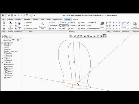 Creating a bottle in Creo 2.0