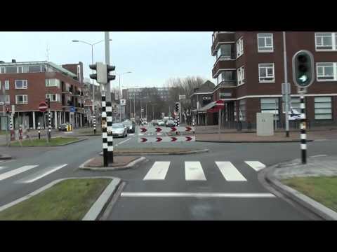 Cab ride bus; Veolia lijn 45: Leiden-Den Haag (20150125)