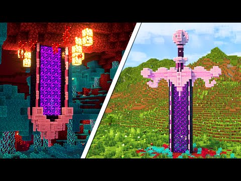 Minecraft | How to build a Cherry Blossom Nether Sword Portal