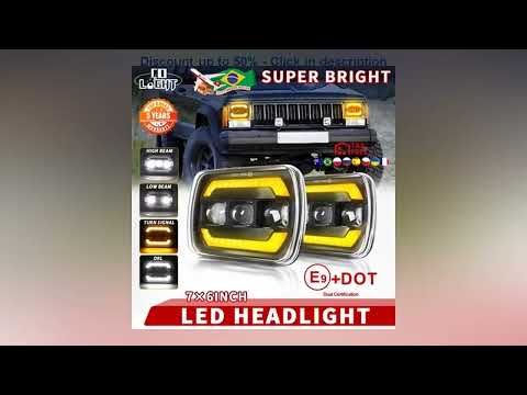 CO LIGHT 7X6 inch LED Headlights DRL Turn Signal Light DOT E9 Super Bright Hi-Lo Beam For Jeep