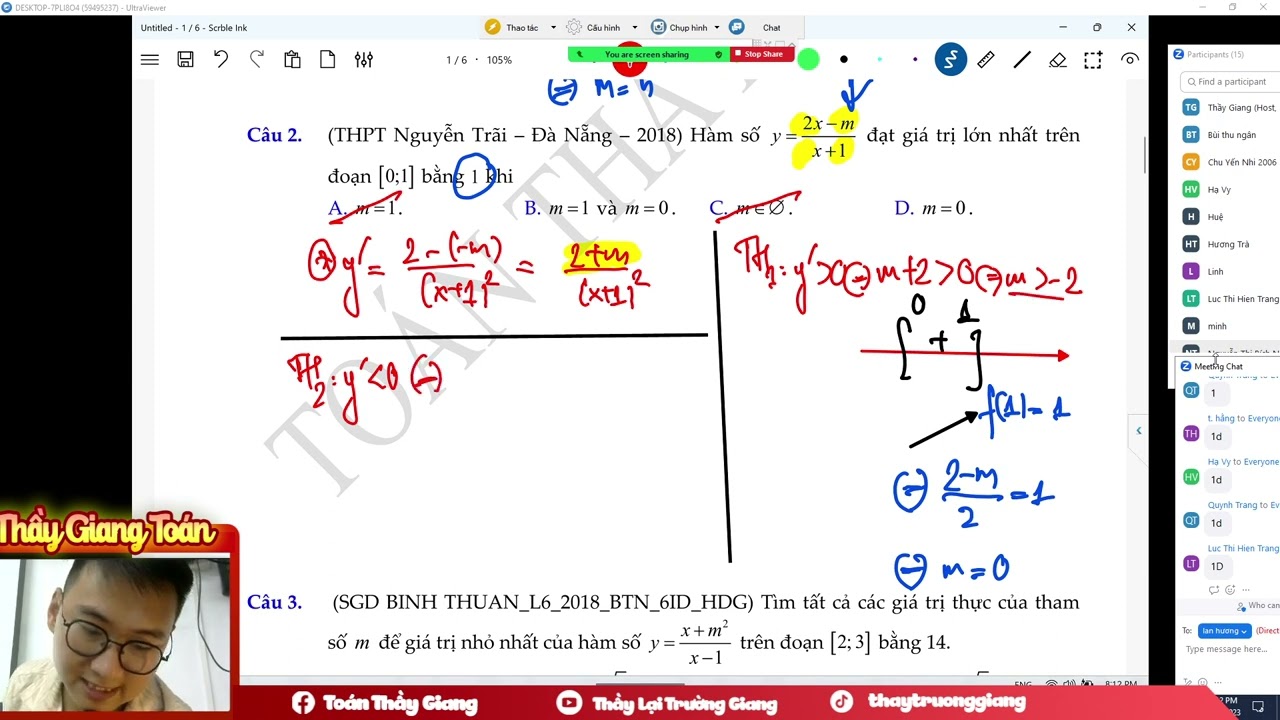 TÌM M ĐỂ HÀM SỐ ĐẠT MIN MAX