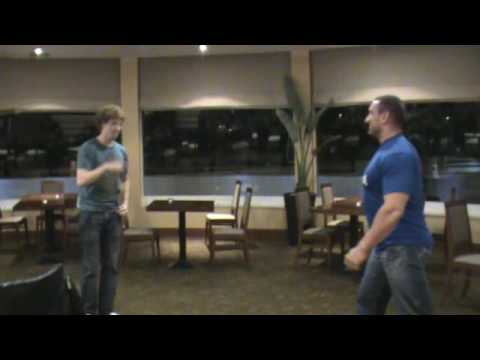 Jesse Pierce ( performer from Canada ) versus Fabrice Barbier ( strongman from France )