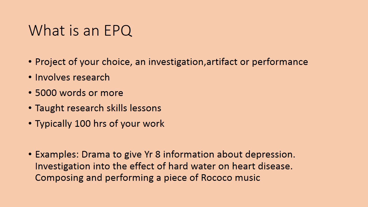 EPQ introduction