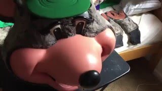 Up Close with Chuck E. Cheese Avenger Walkaround Costume!