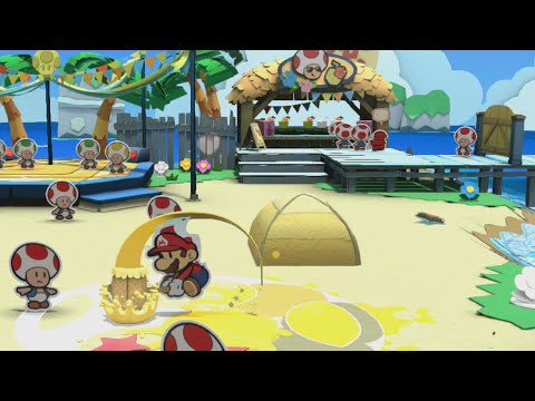 Bloo Bay Beach (100% Colorization Guide) - Paper Mario: Color Splash Walkthrough
