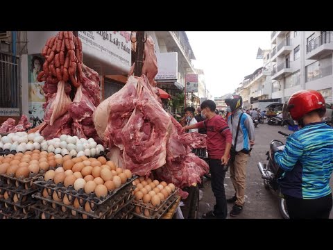 Morning Street Food At Phsa Touch Tuol Sangkae - Walking Around Tuol Sangkae Market @ Russey Keo