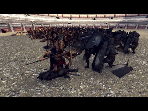 240 Spartans Fight 300 Elves in the Colosseum - Total War: Attila