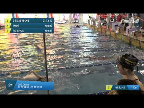 Serie 3 dei 200 Dorso  Assoluti Femmine Agonisti - Meeting di Halloween 10Trofeo citta' di Rosa'