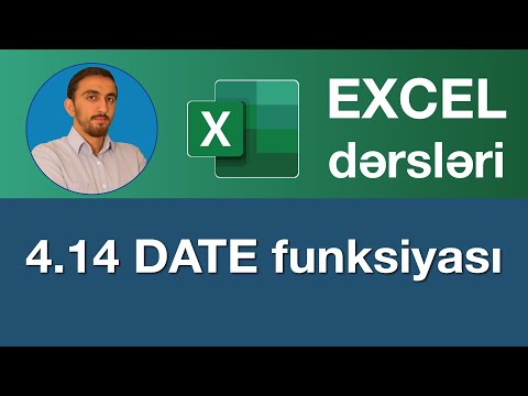 Excel dərsləri - 4.14.Exceldə DATE funksiyası | DATE function, Excelde TARİH formülü , Функция ДАТА