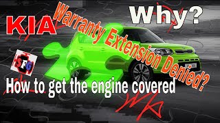 KIA Engine Warranty Extension Denied?  Why? Getting your KIA Engine covered under the Extension.