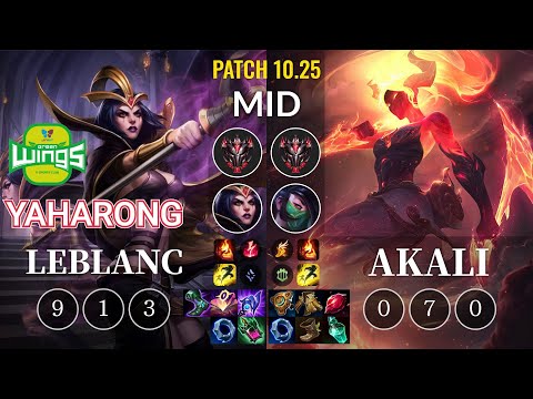 JAG Yaharong LeBlanc vs Akali Mid - KR Patch 10.25