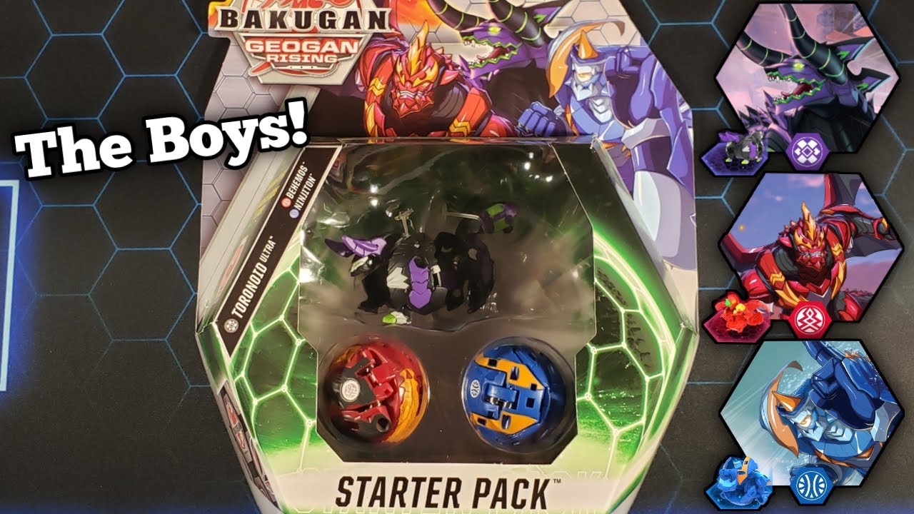 Bakugan Starter Pack 3-Pack, Toronoid Ultra, Geogan Rising Collectible Action Figures Ultra Set