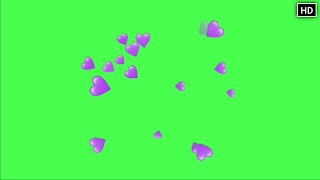 GREEN SCREEN Colourful Hearts Splash Animation Eff