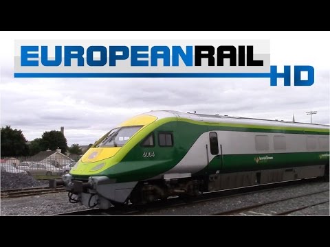 Iarnród Éireann Irish Rail 201 loco 221 + Mark 4 Set 4004 passes Kildare Station