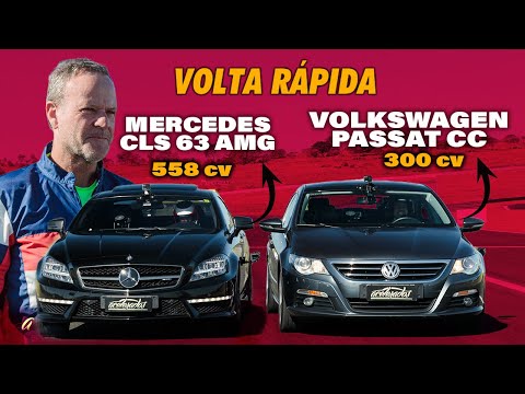VW Passat CC and Mercedes CLS 63 AMG on a fast lap! Rubinho puts the pedal to the metal in these ...